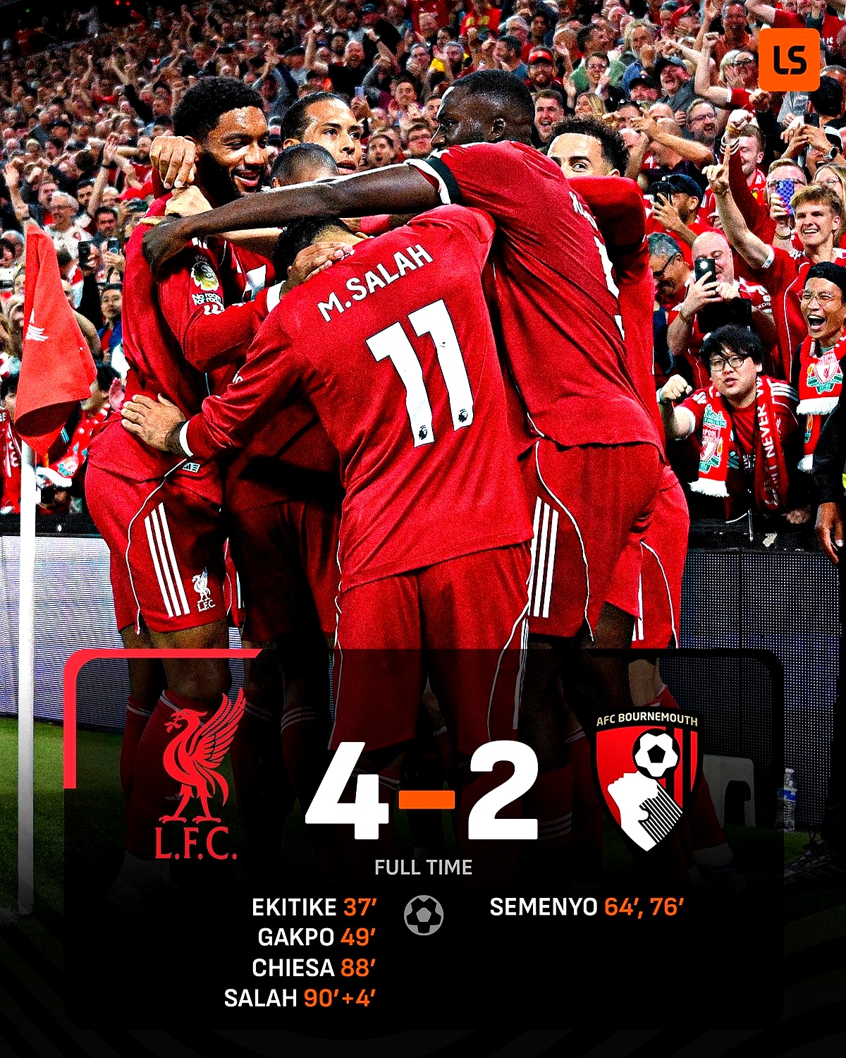 利物浦实现三连胜，继续紧追曼城争冠